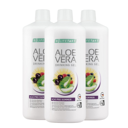 Набор Питьевой гель Алоэ Вера Асаи, 3 шт LR Lifetakt Aloe Verа Drinking Gel Acai Pro Summer Set