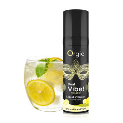  Жидкий вибратор коктейль Джин тоник лимон DUAL VIBE!, 15 мл Orgie (Бразилия-Португалия)