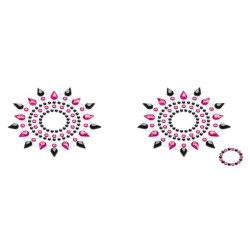  Пэстис из кристаллов Petits Joujoux Gloria set of 2 - Black/Pink, украшение на грудь