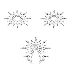  Пэстис из кристаллов Petits Joujoux Gloria set of 3 - Silver, украшение на грудь и вульву