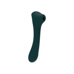  Вибратор и вакуумный клиторальный стимулятор 2-в-1 Alive Quiver Teal обновленная модель