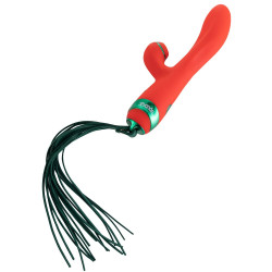  Вібратор-кролик з флогером LOCKINK SEVANDA Whip Vibrating Massage Wand - Red & Green