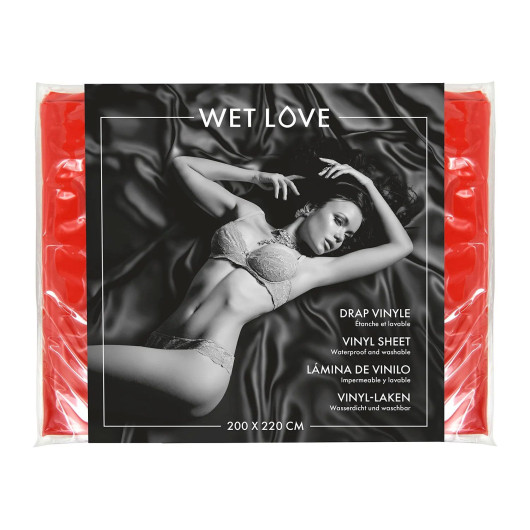 Простыня из винила Fetish Tentation Red 220x200, красная - №1