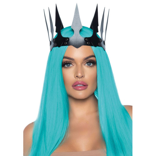Leg Avenue Faux leather spiked crown Black - №1