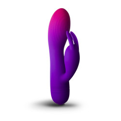  Вибратор-кролик Rocks Off Glo Girl – Rabbit, 2 мотора, 10 режимов, на батарейках