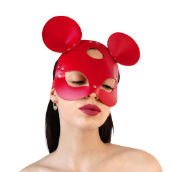  Кожаная маска мышки Art of Sex - Mouse Mask, цвет Красный