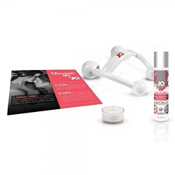  Набор для массажа System JO ALL IN ONE MASSAGE GIFT SET: разогревающий гель, массажер и свеча