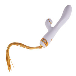  Вібратор-кролик з флогером LOCKINK SEVANDA Whip Vibrating Massage Wand - White & Golden