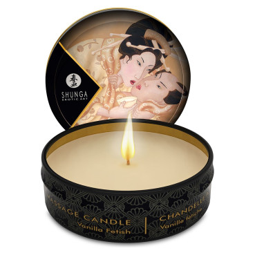  Массажная свеча Shunga Mini Massage Candle - Vanilla Fetish (30 мл) с афродизиаками