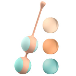  Вагінальні кульки Liebe Kewos — Peach/Mint, 5 кульок у комплекті, 15, 25, 35, 45 та 55 г