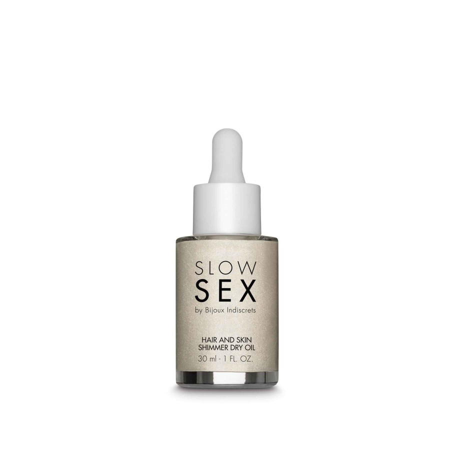 Сухое масло-шиммер для волос и тела Bijoux Indiscrets Slow Sex Hair and skin shimmer dry oil - №7