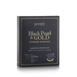  Гідрогелева маска з золотом і чорними перлами Petitfee Black Pearl & Gold Hydrogel Mask Pack - 5шт