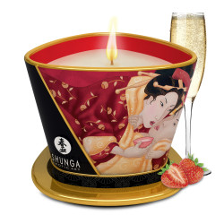  Масажна свічка Sparkling Strawberry Wine аромат: полуниця і шампанське, 170 мл. SHUNGA (Канада)