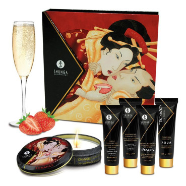  Подарочный набор Shunga GEISHAS SECRETS - Sparkling Strawberry Wine: для шикарной ночи вдвоем