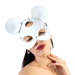  Шкіряна маска зайчика Art of Sex - Mouse Mask, колір Білий
