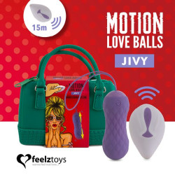  Вагинальные шарики с массажем и вибрацией FeelzToys Motion Love Balls Jivy с пультом ДУ, 7 режимов