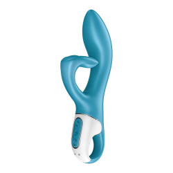Вібратор кролик із потрійним відростком Satisfyer Embrace me Turquoise