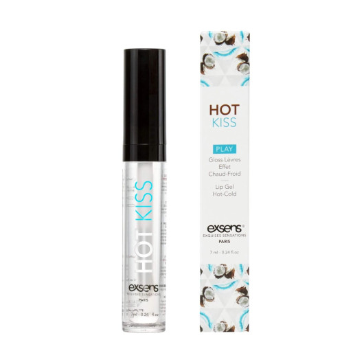Стимулирующий блеск для губ Exsens Coconut Hot Kiss 7мл, согревает и охлаждает - №1