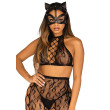 Leg Avenue Vegan leather studded catmask Black - №3