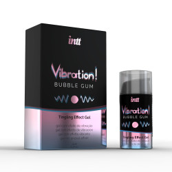  Жидкий вибратор Intt Vibration Bubble Gum (15 мл), густой гель, очень вкусный, действует до 30 минут