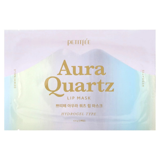 Зволожувальна гідрогелева маска для губ з екстрактом перлів Petitfee Aura Quartz Lip Mask Hydrogel Type 6.4g - №1