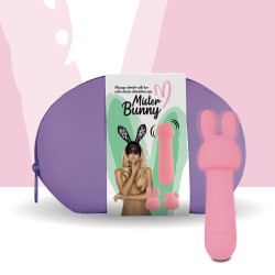  Мини-вибратор FeelzToys Mister Bunny Pink с двумя насадками