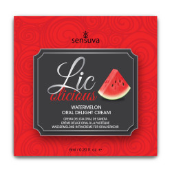  Пробник гелю для мінету Sensuva Lic-o-licious Watermelon (6 мл), оліїстий, без цукру