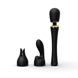  Вибромассажер с насадками Zalo — Kyro Wand Obsidian Black