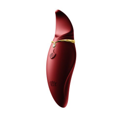  Вибратор 2в1 с язычком Zalo — Hero Wine Red, кристалл Swarovski