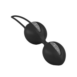  Вагінальні кульки Fun Factory SMARTBALLS DUO, чорно-сірі, 2 шт, діаметр 3,2 та 3,6 см
