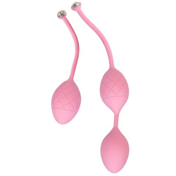  Роскошные вагинальные шарики PILLOW TALK - Frisky Pink с кристаллом, диаметр 3,2см, вес 49-75гр