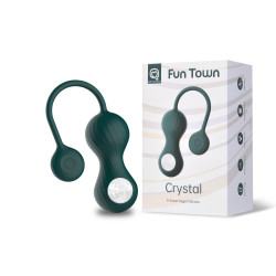  Вагинальные смарт-шарики с вибрацией Fun Town Crystal, с прозрачным стеклянным шаром
