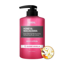  Лосьйон для тіла "Бурштинова ваніль" KUNDAL Honey & Macadamia Body Lotion Amber Vanilla 500ml