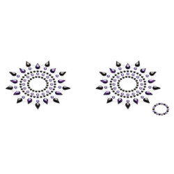  Пэстис из кристаллов Petits Joujoux Gloria set of 2 - Black/Purple, украшение на грудь