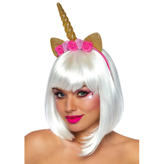 Leg Avenue Golden unicorn flower headband - №1