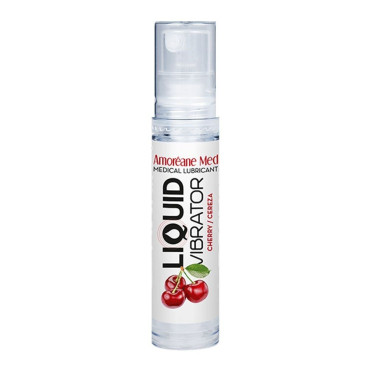  Лубрикант с эффектом вибрации Amoreane Med Liquid Vibrator Cherry (10 мл)