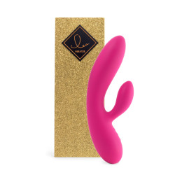  Гибкий вибратор кролик с двумя моторами FeelzToys Lea Rabbit Vibrator Rubine Red