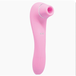  Вибратор и вакуумный клиторальный стимулятор Alive Midnight Quiver Pink - секс-игрушка 2в1