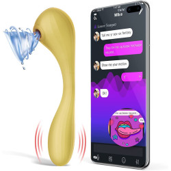  Вакуумный вагинально-клиторальный стимулятор Magic Motion Bobi Yellow, управление со смартфона