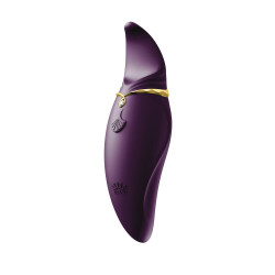  Вибратор 2в1 с язычком Zalo — Hero Twilight Purple, кристалл Swarovski