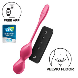  Вагінальні кульки з вібрацією Satisfyer Love Birds 2 Connect App Red
